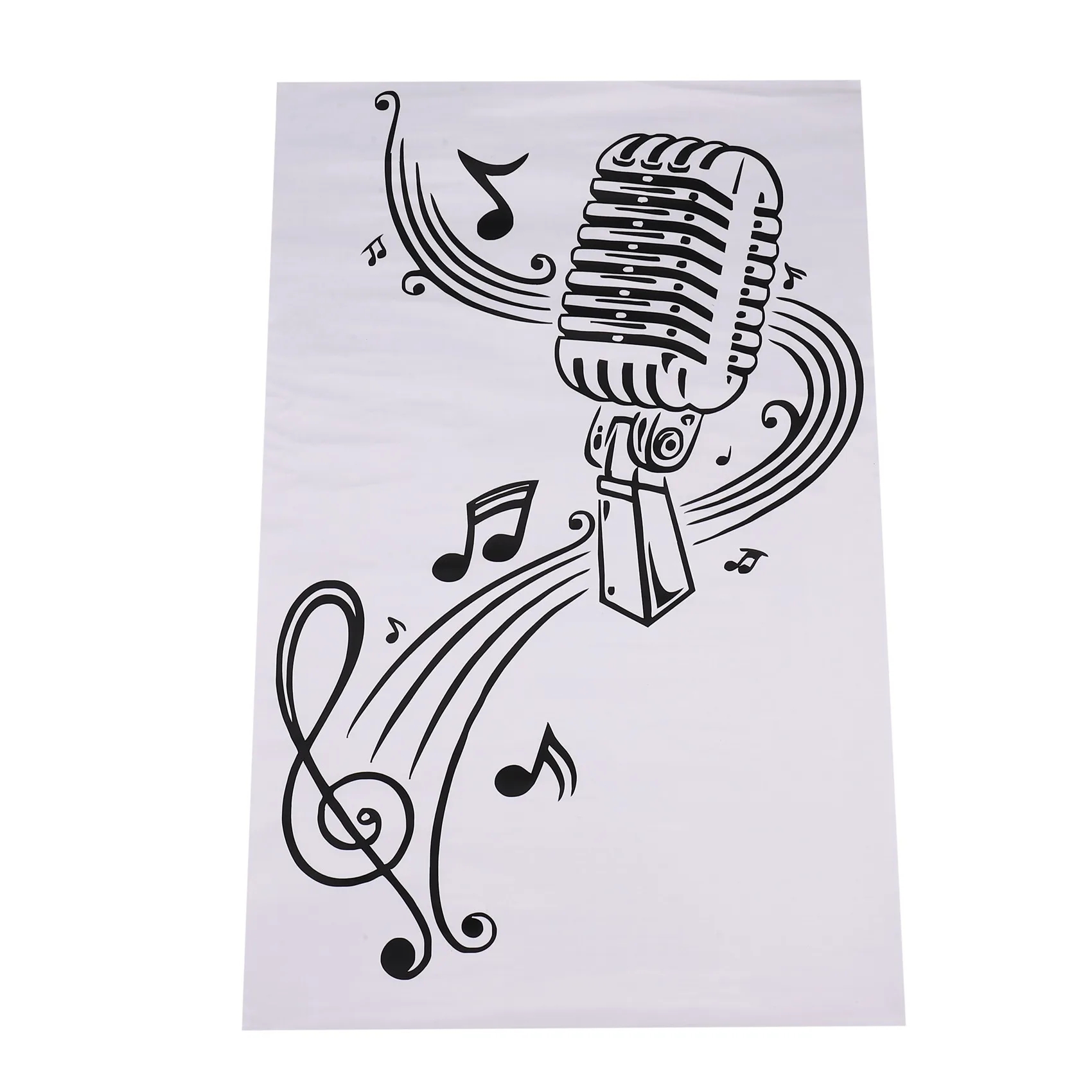 Microphone Music Note Wall Art Musical Notes Sticker For Ktv Bar Background Home Decorations