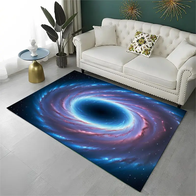 Dream Universe Galaxy Space Stars Black Hole Milky Way Large Area Rug Non-slip Carpet for Bedroom Living Room Sofa Floor Mat