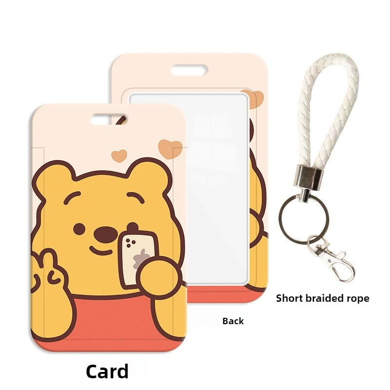 حامل بطاقات ديزني ويني ذا بوه للأطفال الطلاب Kawaii حامل شارة محمول للتحكم في الوصول إلى بطاقة حافلة وجبة الحرم الجامعي #5