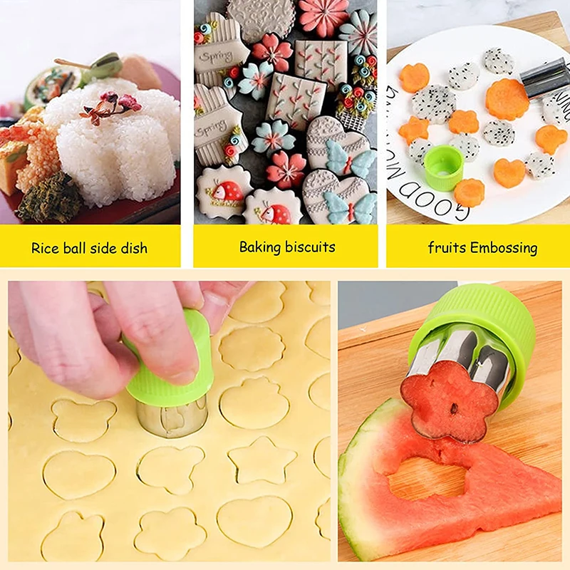 Stainless Steel Vegetable Cutter Shapes Set for Kids Children DIY Mini Food Fruit Cutters Mold Kitchen Accessories