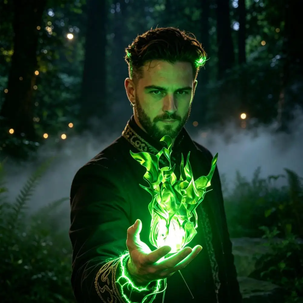 Cosplay Fireball Props Glowing Flame Effect Toy Floating Fireball Prop Led Glowing Flame Handheld Light Battery Powered