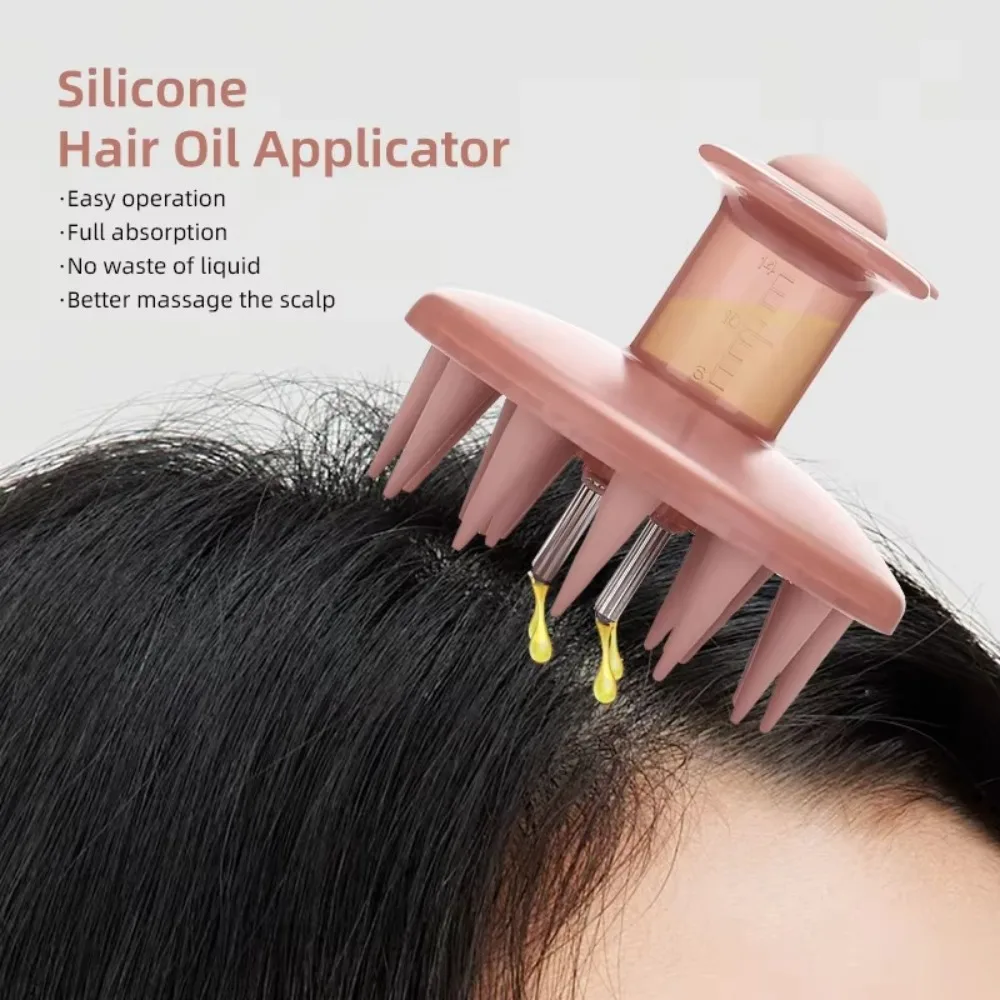 

New Silicone Comb Applicator Shampoo Brush Wide Tooth Hair Oil Dispenser Head Massage Comb Scalp Massager For Hair