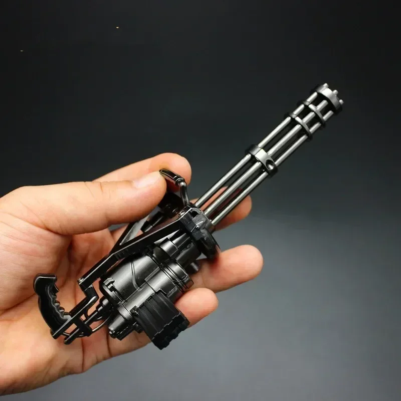 CS Gatling Figure Model Justin Gatlin Metal Rotatable Barrel Machine Gun Statues House Decoration Home Ornament Desk Accessories