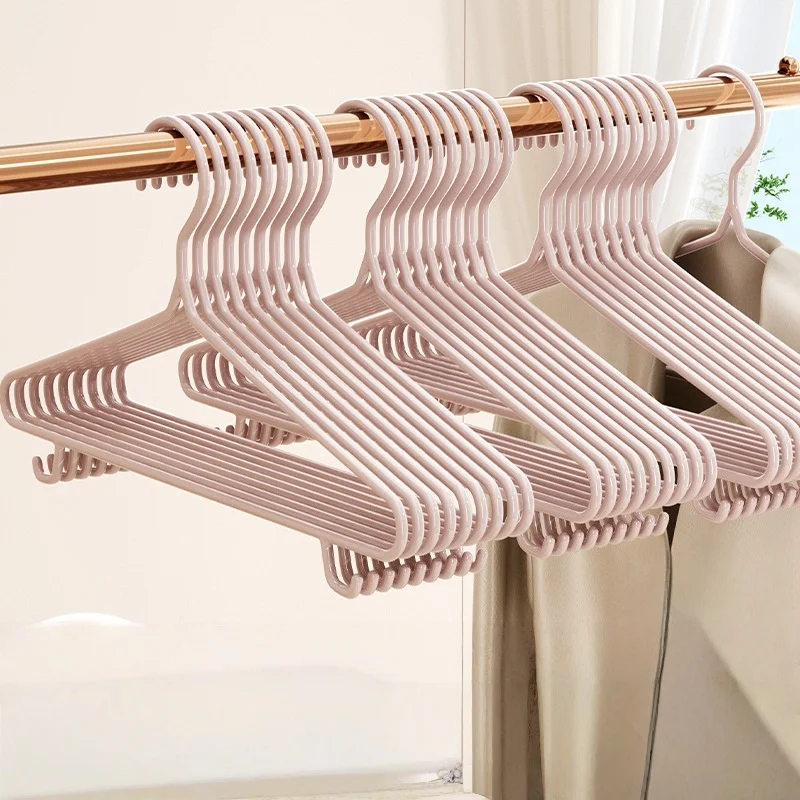 

10pcs/set Bold and seamless shoulder hanger. Anti slip home student dormitory drying and storage clothes hanging