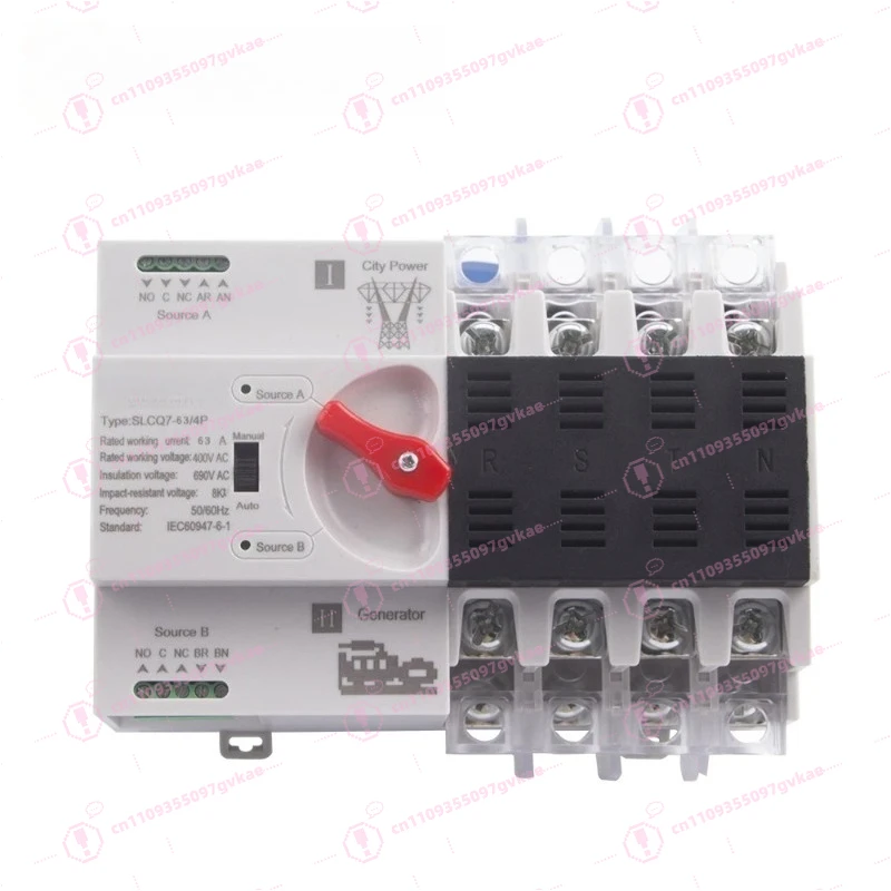 63A 100A 4P ATS Generator Dual Power Automatic Transfer Switch Module Circuit Breaker Switch Generator