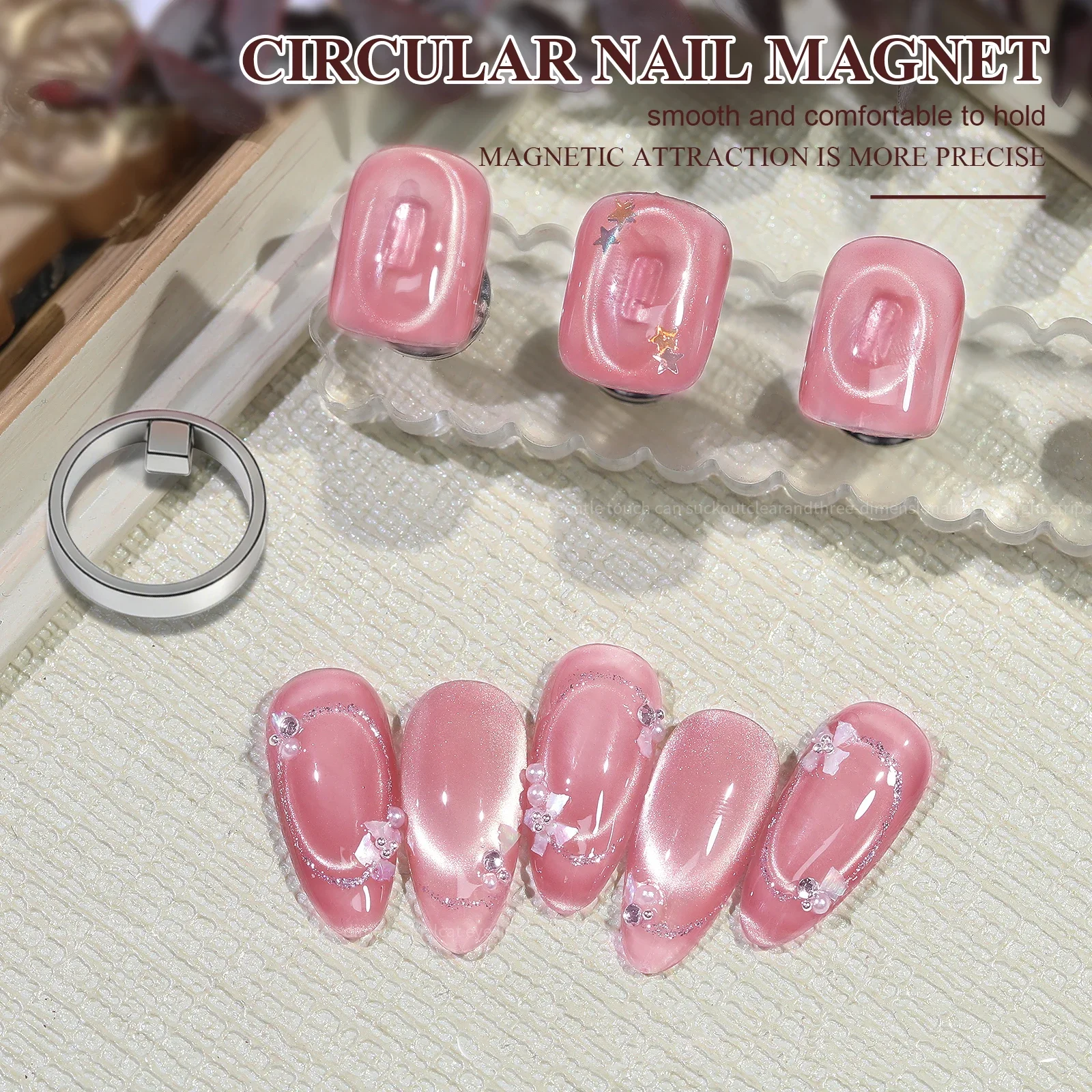 Runder Nagelmagnet Katzenauge-Gel Schwarzes Loch Hohlkäfig-Magnetwerkzeug Starker Magnetring für 3D-Nagelkunst für Salon, Zuhause und DIY – Detail 4