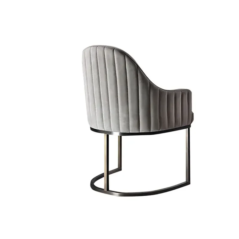

Simple Italian dining chair Modern leisure stainless steel book chair Hotel fabric