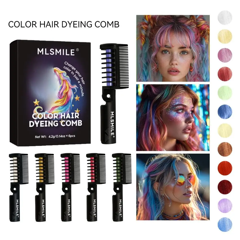 

Multicolor Color Hair Dyeing Comb Disposable Portable Colorful Hair Dye Comb Easy to Use Hair Dye Stick for Gray Hair Coverage