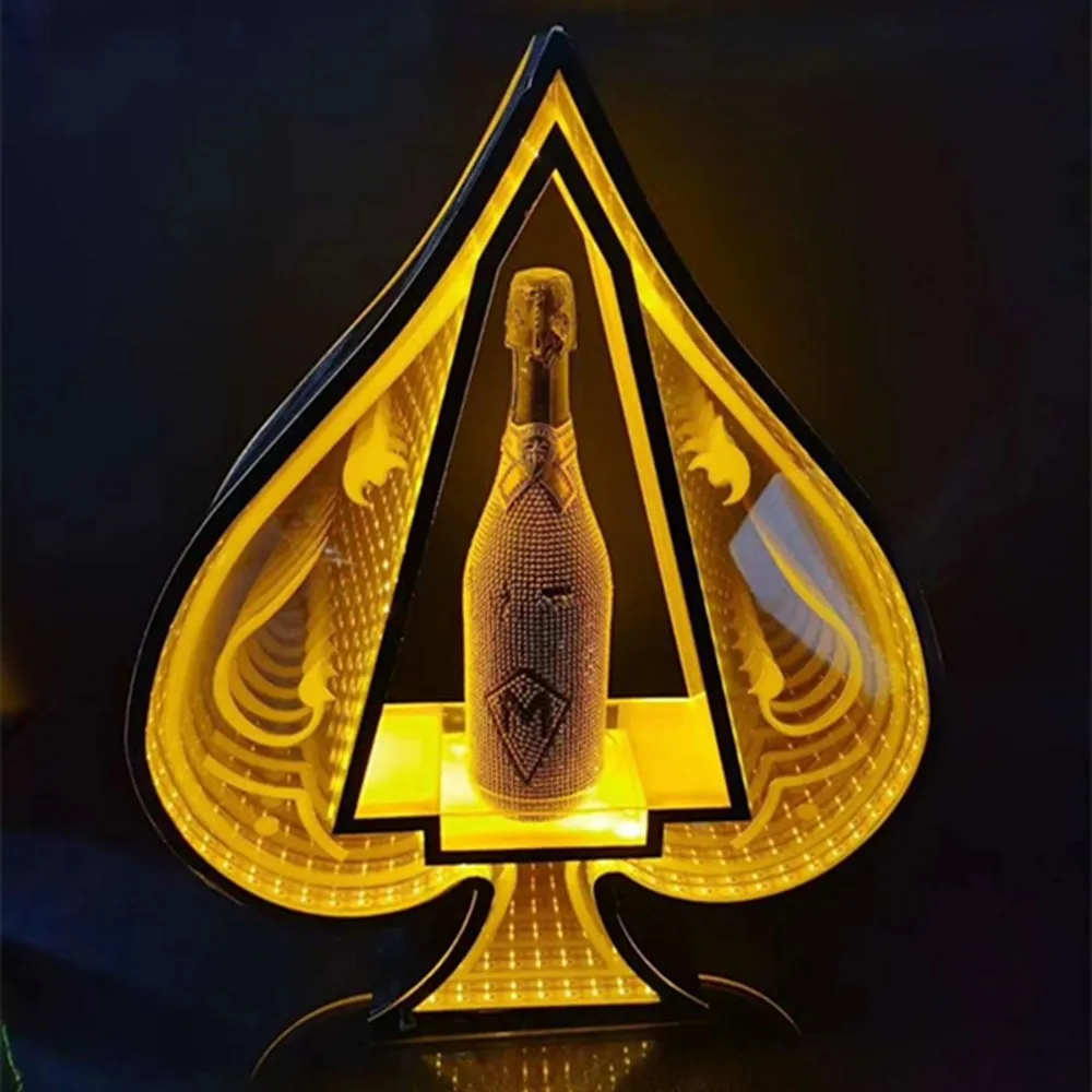 

New LED Rechargeable Ace of Spade Bottle Presenter Champagne Display Bar Showcase for Night Club Party Lounge Disco Decoration