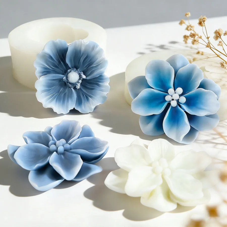 3D-Kamelien-Silikonform für Kerzen, DIY-Blumenform für Seifen, Kerzen, Gips und Zement, handgefertigte Materialien, Geschenke für Zuhause
