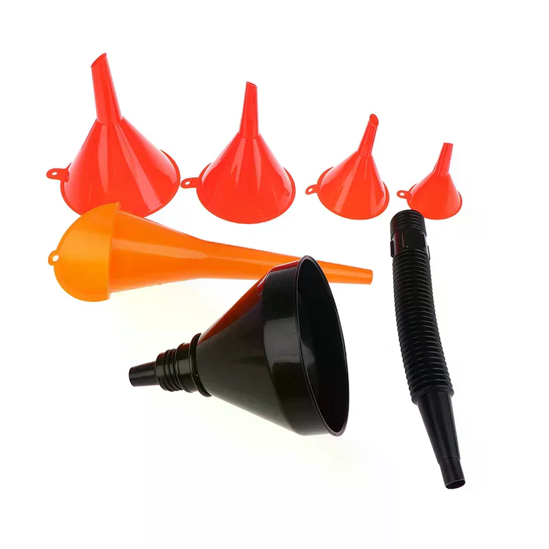 

6 шт. автомобильный пластиковый набор ворон с широким горлом для топлива и масла, многофункциональные гибкие прямоугольные воронки для водяной охлаждающей жидкости и двигателя