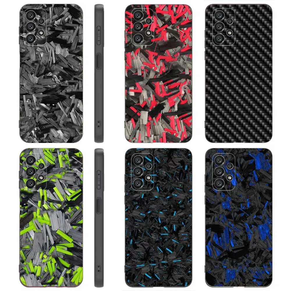 

Cool Carbon Fiber Pattern Phone Case For Samsung Galaxy A91,A80,A73,A72 ,A71,A53A52,A32 ,A31A22,A21s,A20,Black Cover