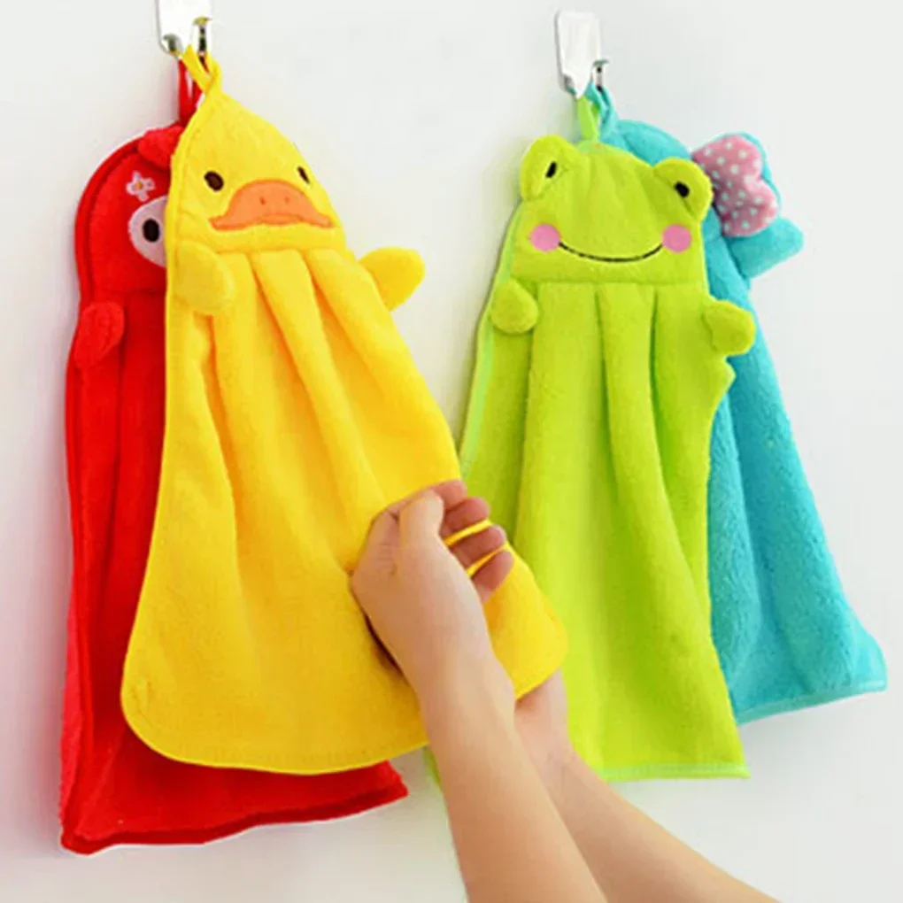 

Baby Nursery Hand Towel baby bath towels Toddler Soft Plush Cartoon Animal Wipe Hanging Bathing Towel For Children Bathroom