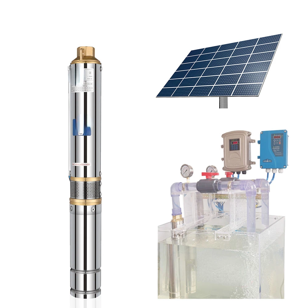 24V 300W 35m 3m3/h 3SC  irrigation DC borehole pump solar power energy submersible water pump system price