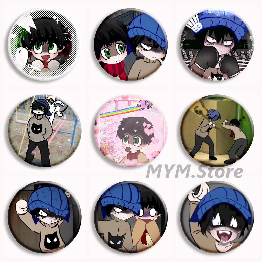 Terrible Mouse Anime Button Pin Horror Game Luke Robbie Cartoon Fanart Brooch Badge Bag Decor Accessories Fans Collect Gifts