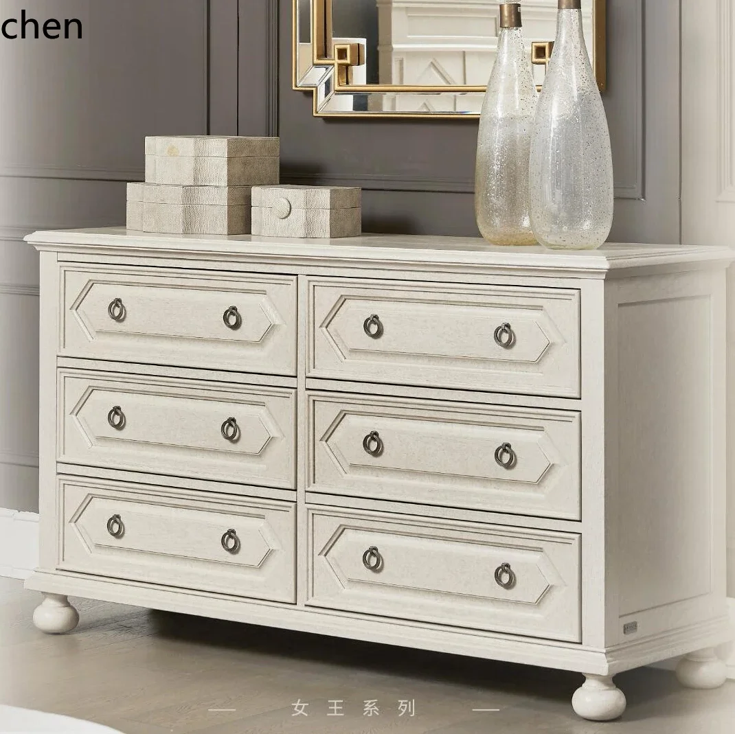 

W5.19 retro old living room TV cabinet solid wood Athens white storage cabinet