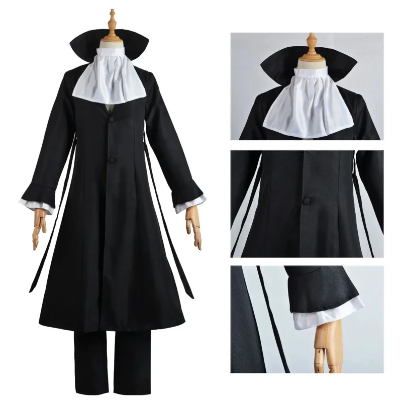 Anime Bungou Bungo Stray Dogs Akutagawa Ryunosuke Cosplay Costume Suit Wig For Adult Halloween costume