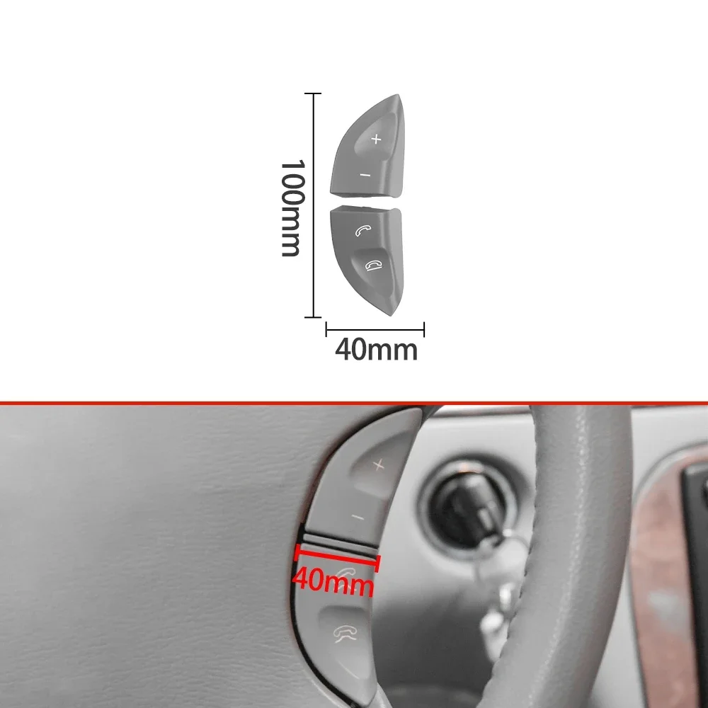 1 زوج عجلة توجيه سيارة التبديل أزرار التحكم غطاء أزرار التبديل متعددة الوظائف لمرسيدس بنز S CL الفئة W220 W215