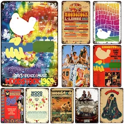 Woodstock Music Festival Metal Poster Rusty Retro Poster Metal Plaque Singer Band Metal Industrial DecorMetal Tin Sign