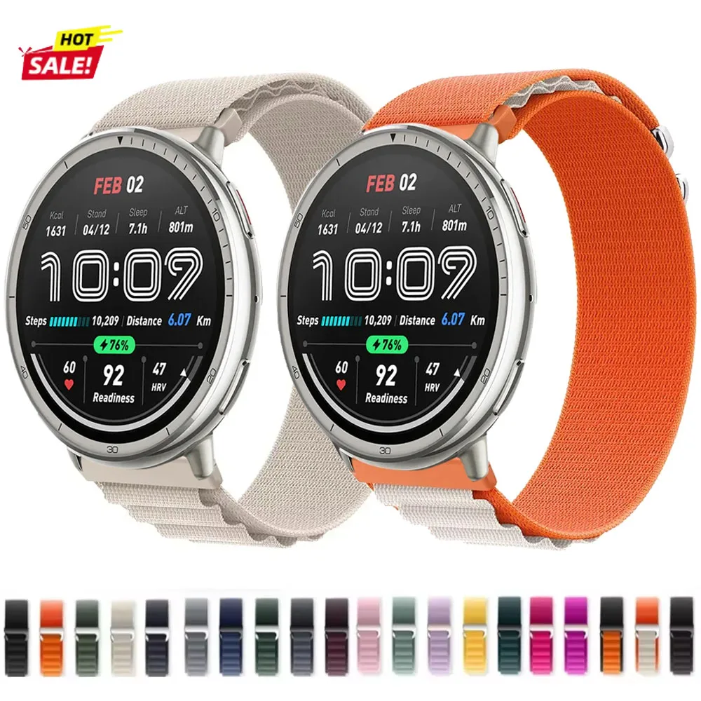 

22/20mm Alpine Nylon Strap for Amazfit Active 2/GTR 4 3 2e GTS 2 3 4 Mini Sport Comfortable Lightweight Band for Amazfit BIP 6 5