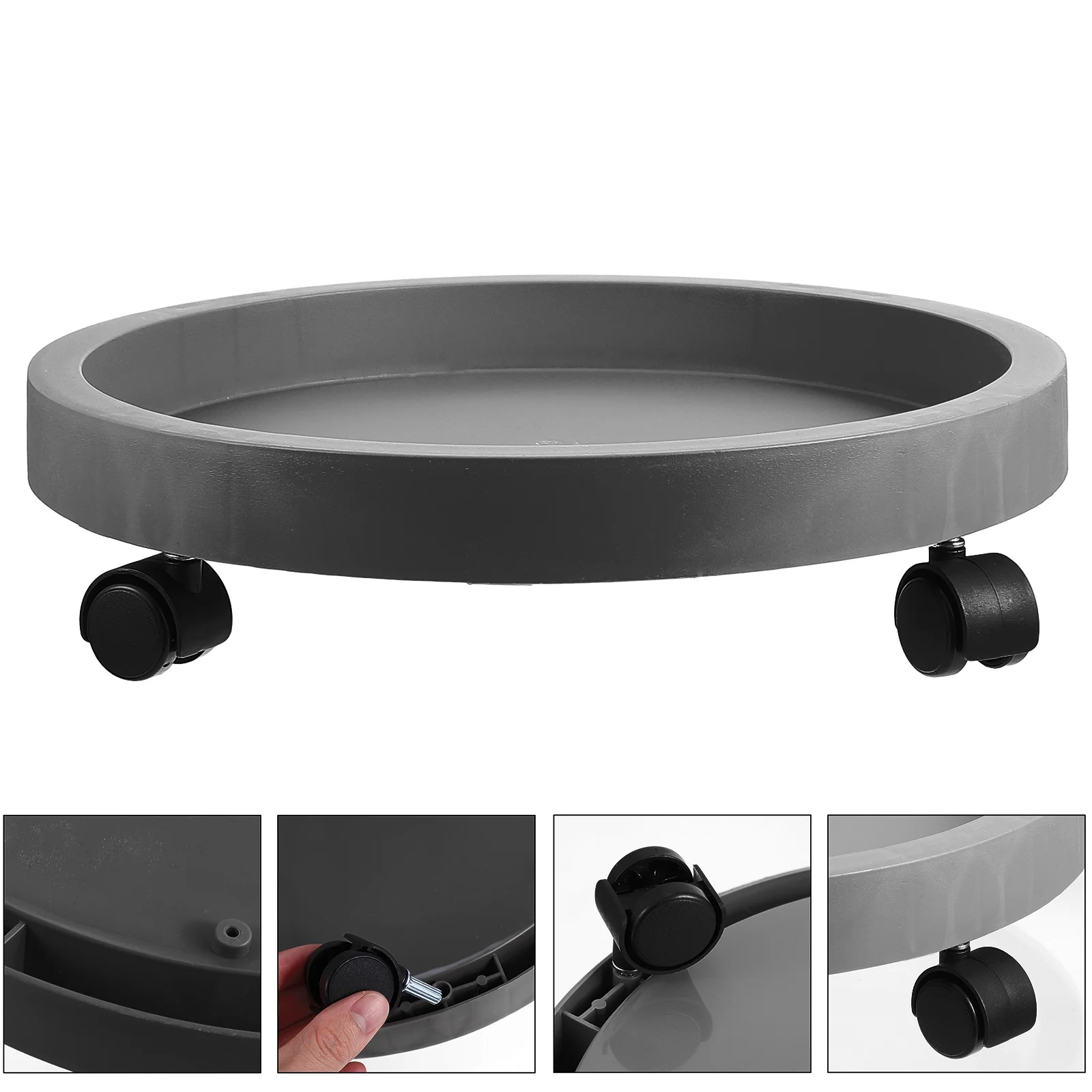 

Pot Roller Plant Pots Rolling Heavy Duty Shelf Bracket Round Tray Indoor Wheel Flowerpot