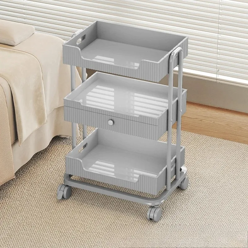 

High-End Advanced Trolley for Salons Tool Carts Cream Wind Shelves Organizer for Beauty Salon Equipment