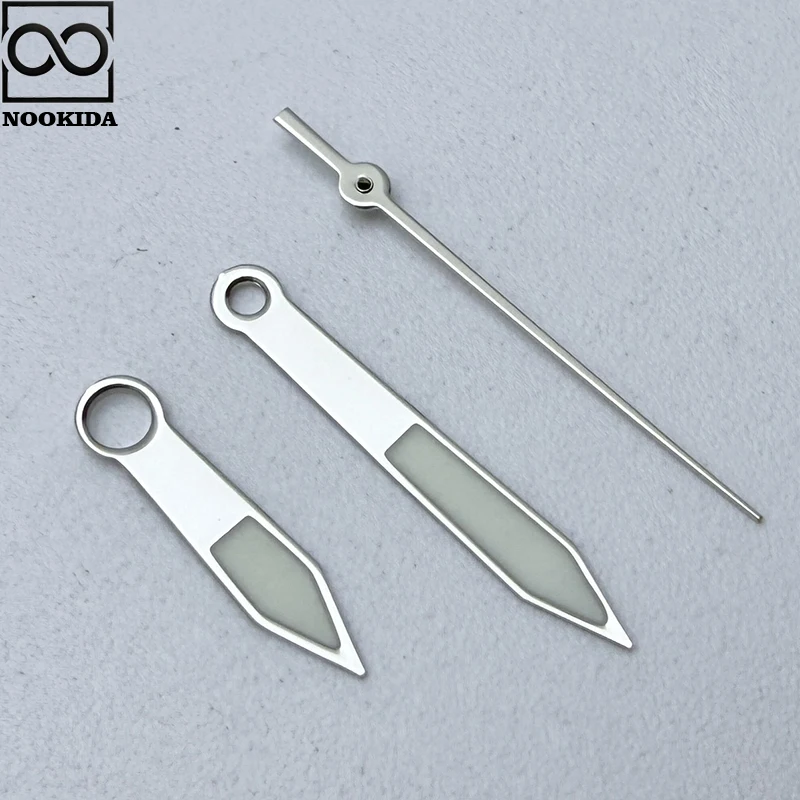 NOOKIDA Argento Semplice Lucido Lancette Verde Luminoso per Il Giappone NH35/NH36/4R/7S Movimento Automatico Orologio Meccanico Accessori