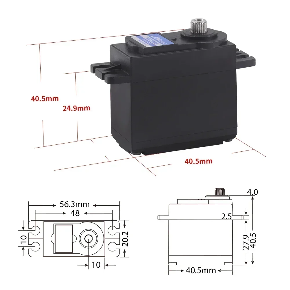 JX Servo PS-5521MG 20KG Coppia elevata Metal Gear Standrd Servo analogico per Rc Auto Robot Aereo Servo Modelli RC Pezzi di ricambio