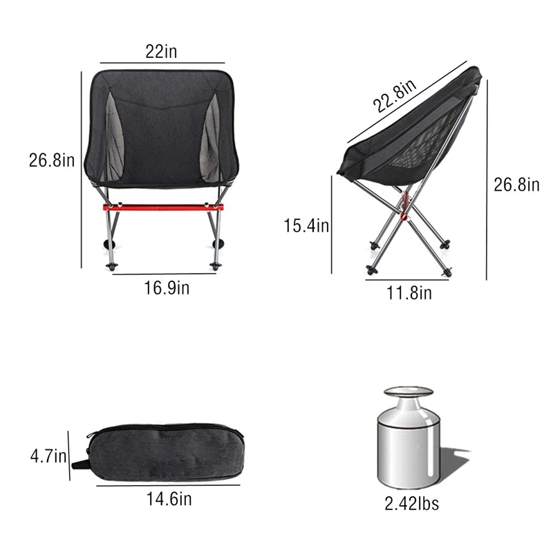 Camping Chairs Ultralight Folding Camping Chair Portable Compact For Outdoor Camp Beach Travel Picnic Hiking Lightweight