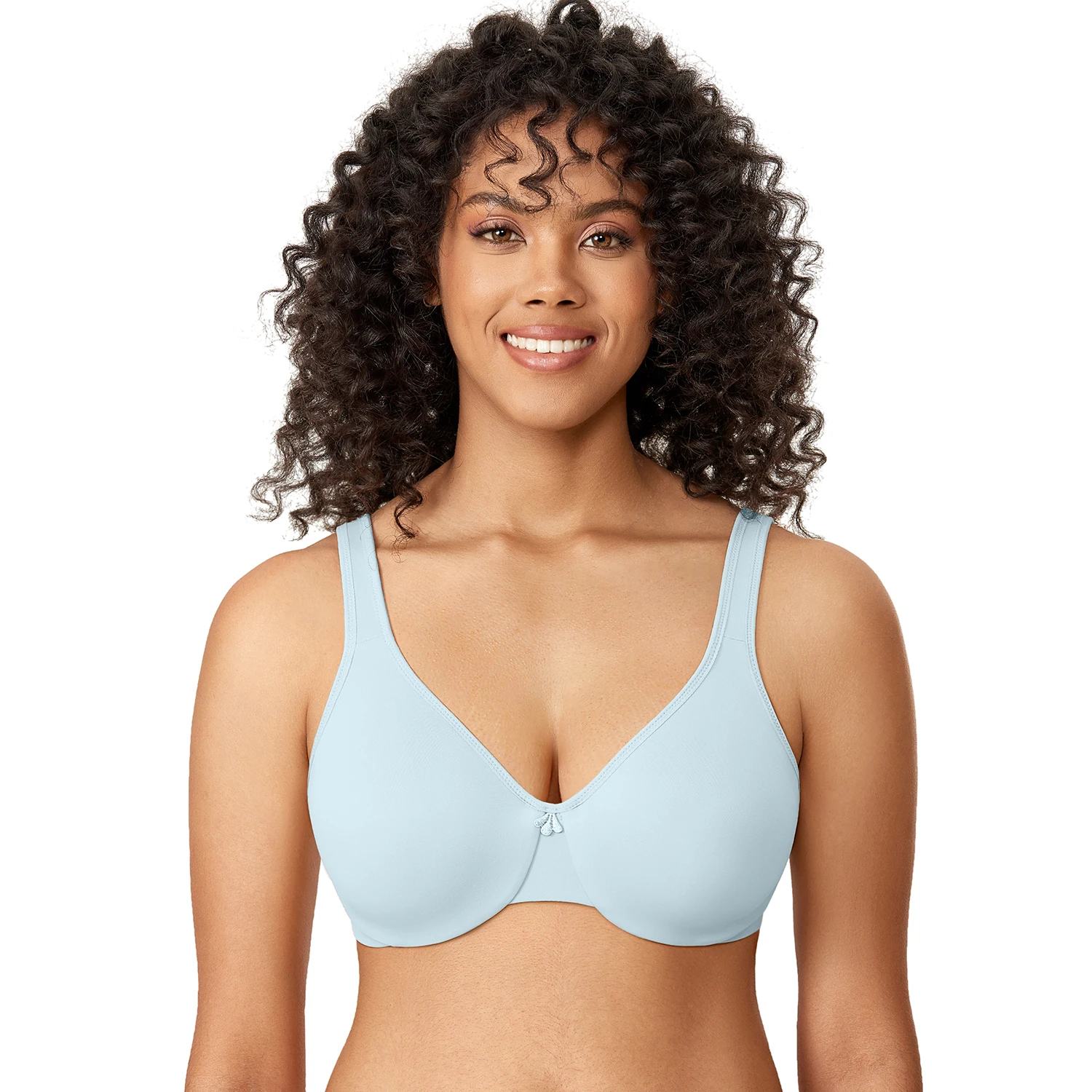 Delimira Minimizer Bra For Women Plus Size Seamless Bra Smooth Full Figure Underwire Comfortable Brassiere D DD E F