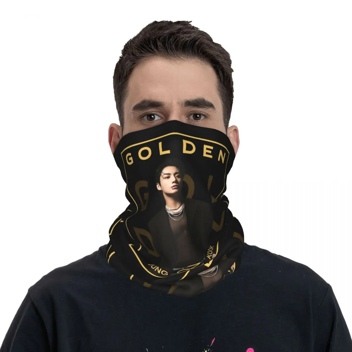 ผ้าพันคอไหมพรมกันลมสำหรับฤดูหนาวลาย Jung Kook ของวง Kpop สำหรับผู้หญิง ใช้คลุมหน้า คลุมคอ หรือคาดศีรษะสำหรับเล่นสกี แฟชั่นทันสมัย