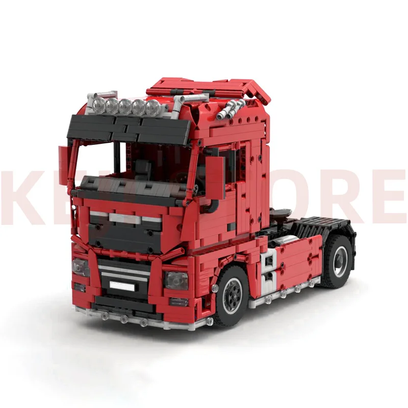 KEJI MOC-49905 في الخارج حاوية مقطورة 1:17 لودر أطفال بالريموت كنترول اللبنات الطوب مجموعات اللعب هدية الكريسماس ل MOC-55491 #5