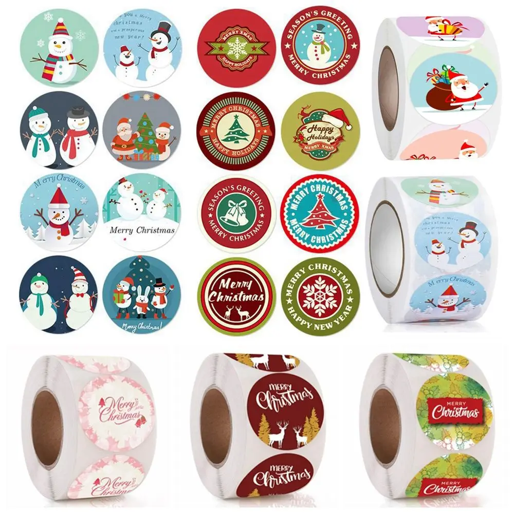 Decoration for Gift Cards Festival Supplies Christmas Stickers Packing Labels Package Stickers Greeting Cards Decorations