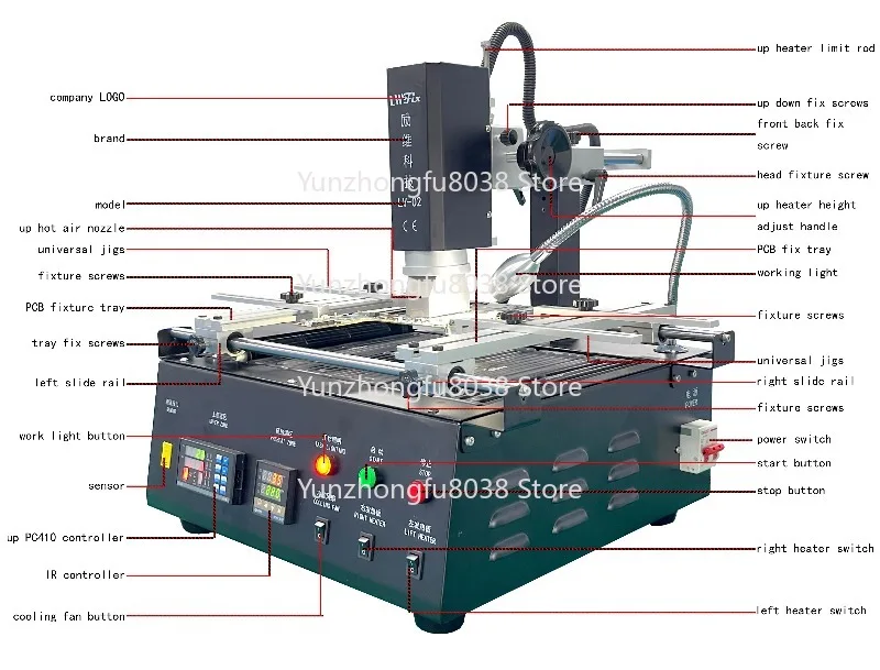LV-02 4300 واط BGA محطة إعادة العمل المنطقة 2 محطة لحام التدفئة بالأشعة تحت الحمراء للكمبيوتر والكمبيوتر المحمول #6
