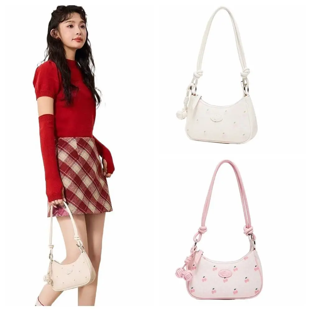 

New Strawberry Design Shoulder Bags Versatile Spacious Underarm Bags Practical Wallets Spring