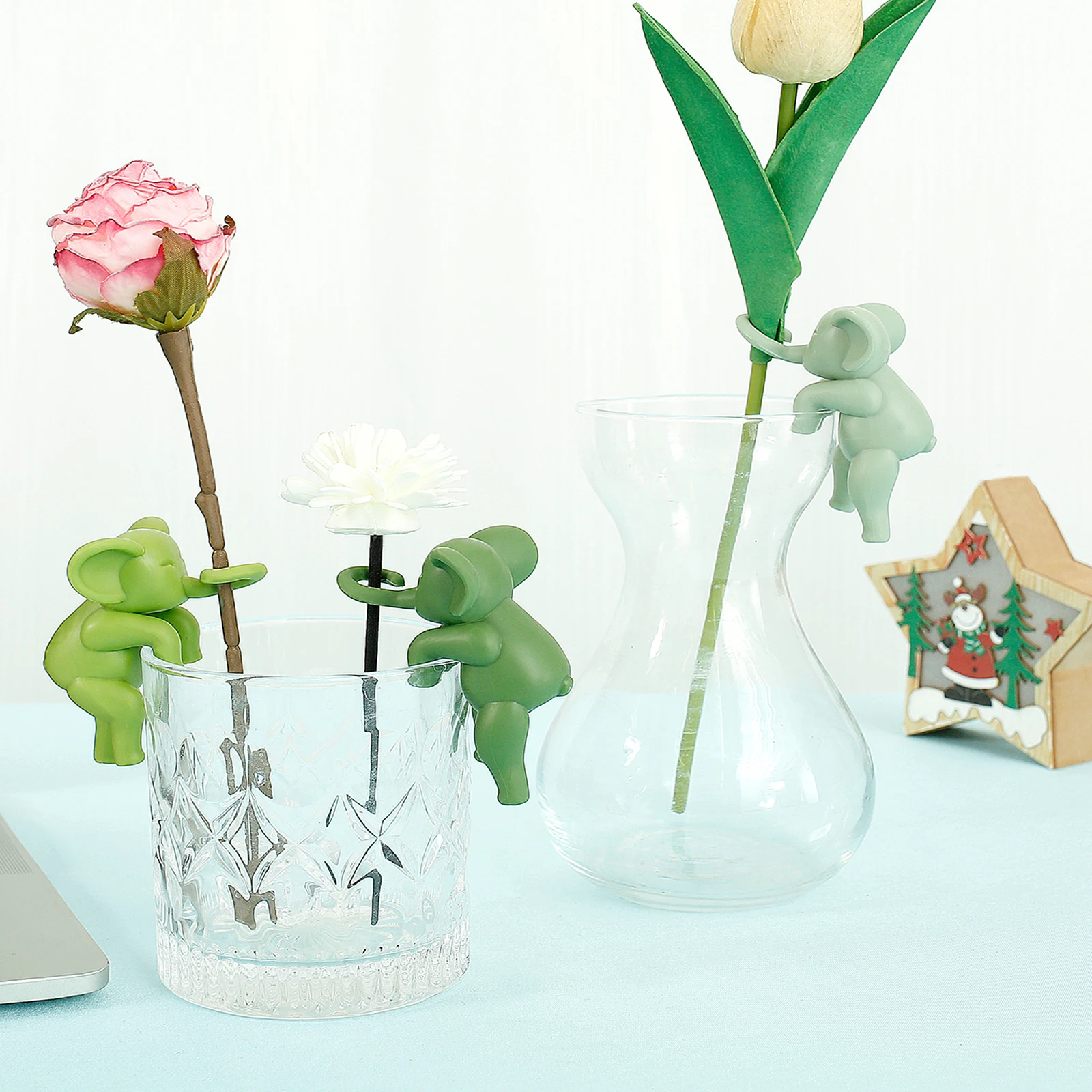 

3Pcs Elephant Shape Flower Support Flower Supporter Decorative Flower Propagation Buddy for Sprouts Stems Shoots and Cuttings