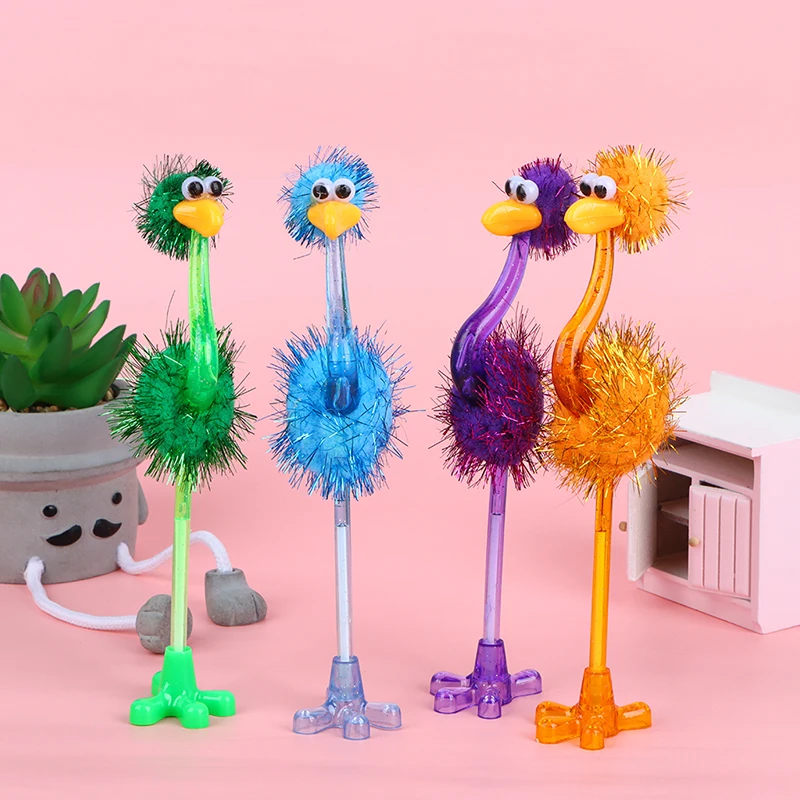 

Random 1pc Cartoon Ostrich Shape Ballpoint Pen Blue Ink Creative Feather Pens For Student Office Writing Stationery Supplies