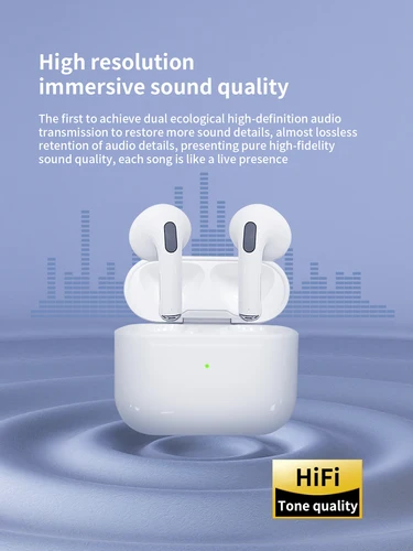 Imagen 2 del producto Airs Pod-auriculares intrauditivos inalámbricos para Iphone, con 3 micrófonos, voz espacial, Audio compartido, estuche de carga, estéreo de alta fidelidad intrauditivo BT5.3