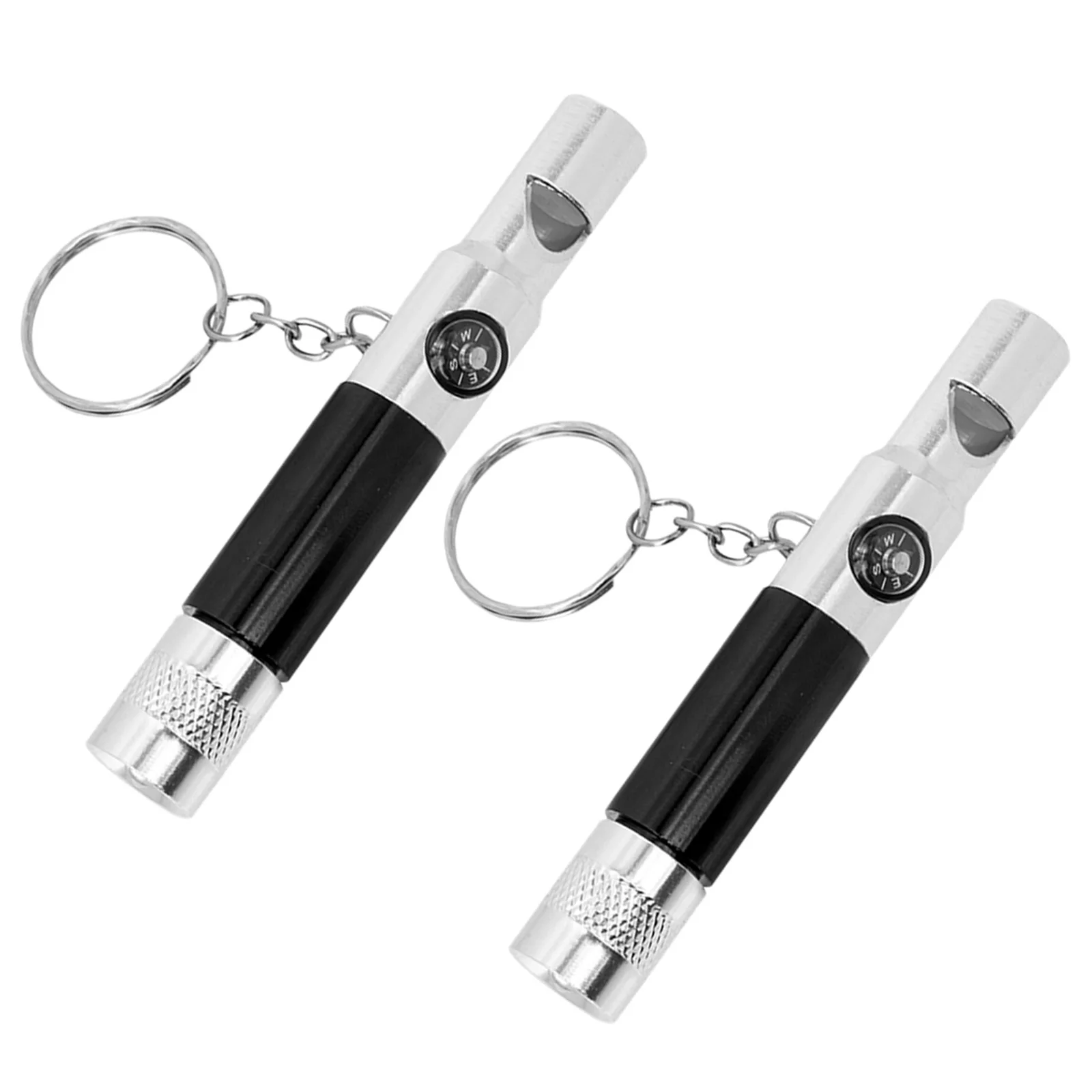 

2Pcs Camping Survival Whistle Compass Flashlight Multifunctional Outdoor Safety Emergency Rescue Signal Whistle Compass