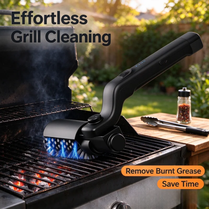 Stocking Stuffers BBQ Grill Brush, 3-Speed Electric Grill Cleaner,180° Adjustable Head,90 Mins Use for Outdoor Griddles Smokers