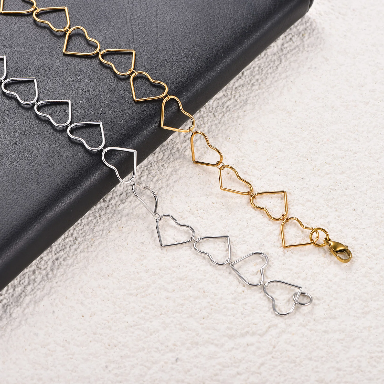 Urlaubs-Herz-Armband, Edelstahl-Armbänder für Damen, Süße Sommer-Strand-Fußkettchen, Urlaubs-Schmuckzubehör für Mädchen – Detail 6