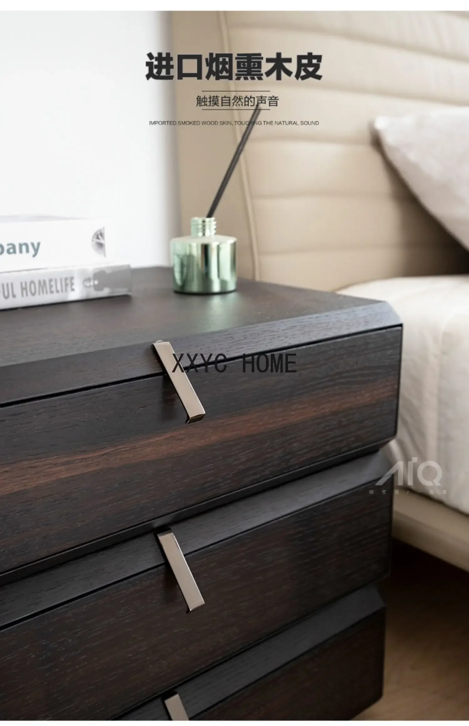 Скандинавский креативный вращающийся прикроватный шкаф, современный простой и легкий роскошный прикроватный шкаф для главной спальни, шкаф для хранения