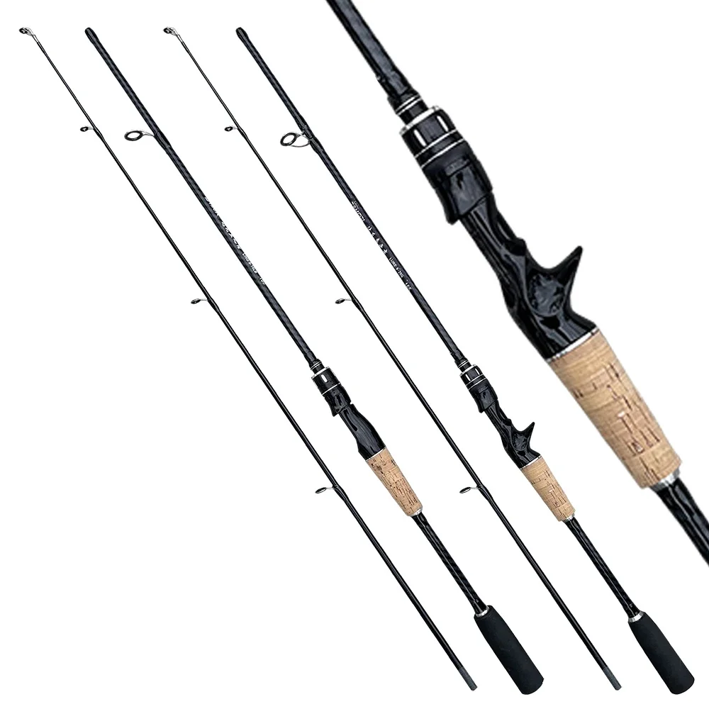 คันเบ็ดตกปลาแบสเทราท์ปลาเทราท์เบ็ดตกปลาแข็งแบบหมุนเร็วขนาด1.8ม. 1.65ม.