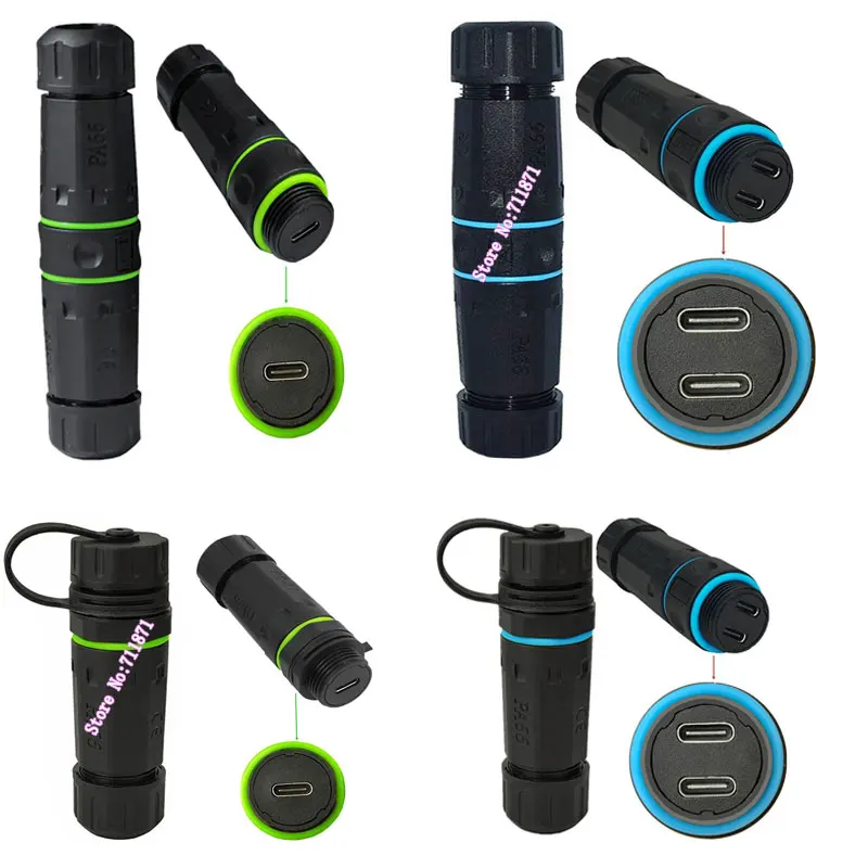 Zewnętrzne wodoodporne złącze adaptera przedłużającego Usb3.1 typu C żeńskie na żeńskie 1 2 Gniazdo adaptera przedłużającego Usb C typu C żeńskie
