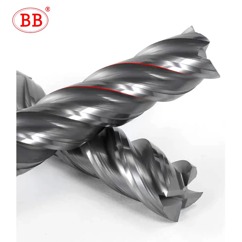 BB End Mill Cutter Tool CNC High Hardness Solid Carbide Trochoidal Machining Feed Titanium Alloy SUS Stainless Steel Graphite