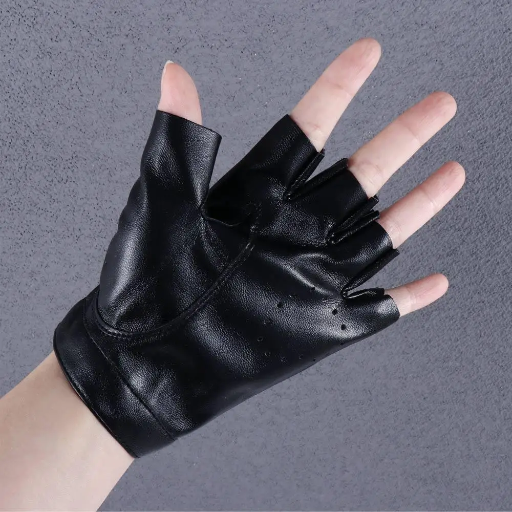 Feest Elegant Voor Meisjes Holle Punk Hart Halve Vinger Handschoenen Vrouwen Handschoenen Pu Lederen Koreaanse Anime Wanten