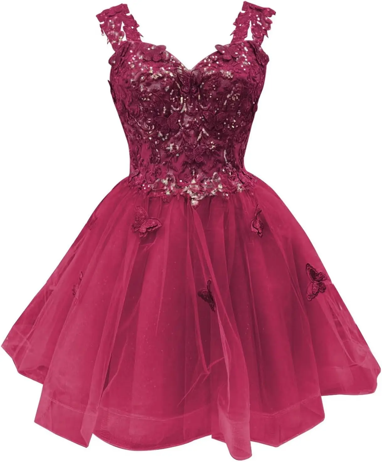 Abito corto da homecoming con spalle scoperte e farfalla 3D Abito da ballo con paillettes glitterate per abiti Quinceanera DAMA per adolescenti