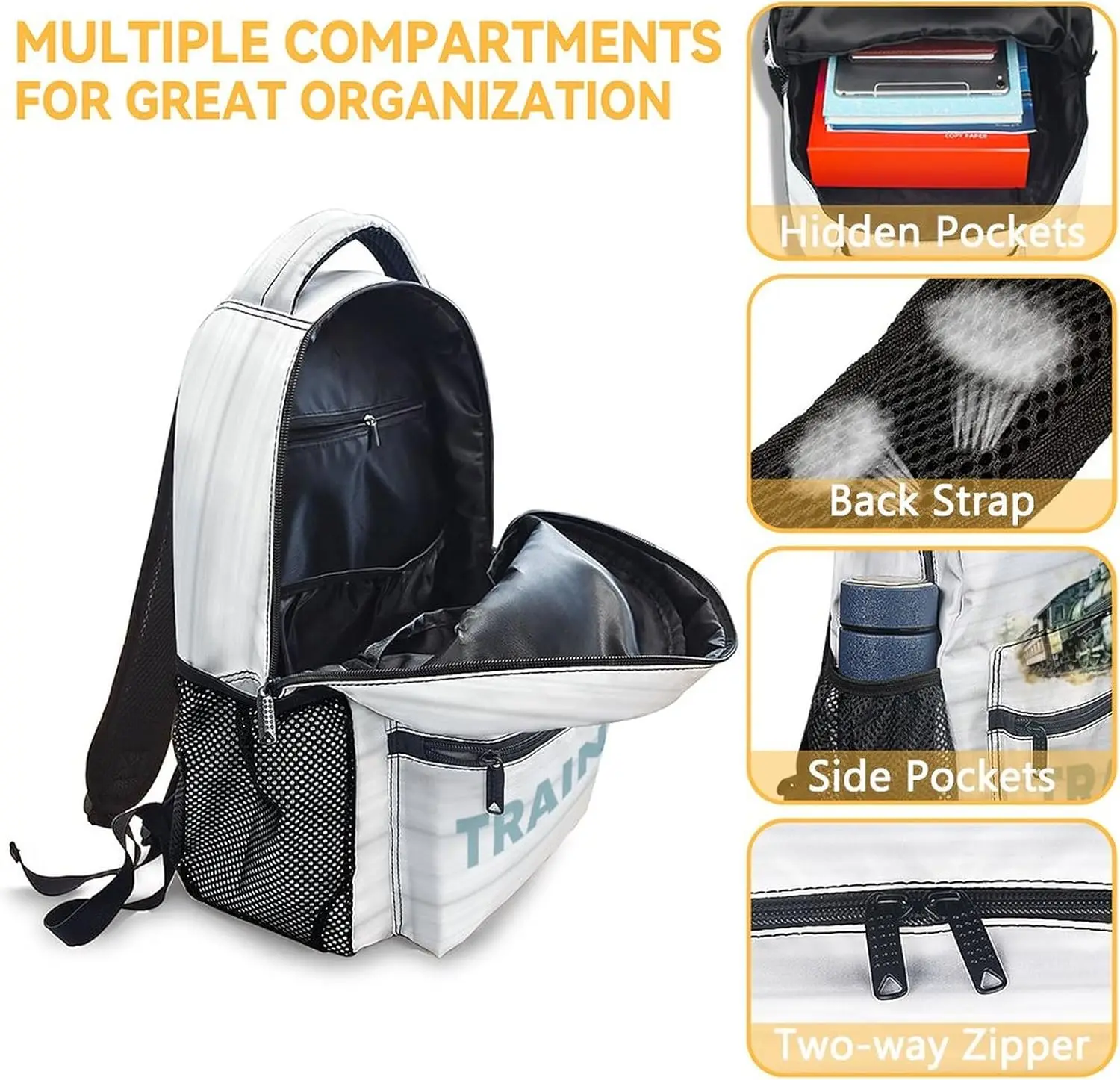 Zug-Schulrucksack für Kinder, 16-Zoll-blaue Rucksäcke für Jungen, Cartoon, langlebig, leicht