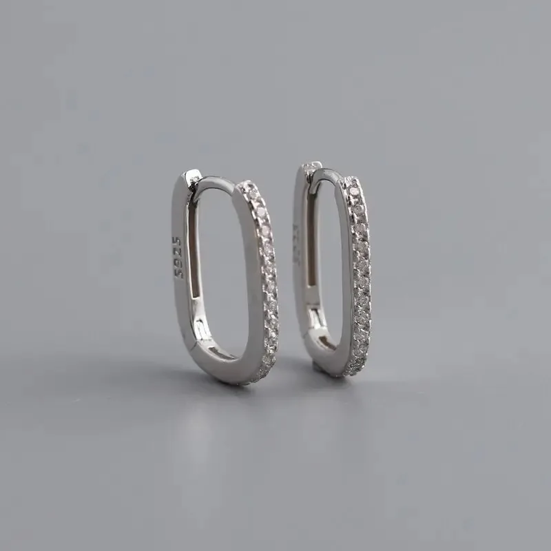 Charm Geometric Circle Zircon Hoop Earrings for Womens Luxury Gold Color Stainless Steel Dangle Korean Fashion Jewelry Accessory
