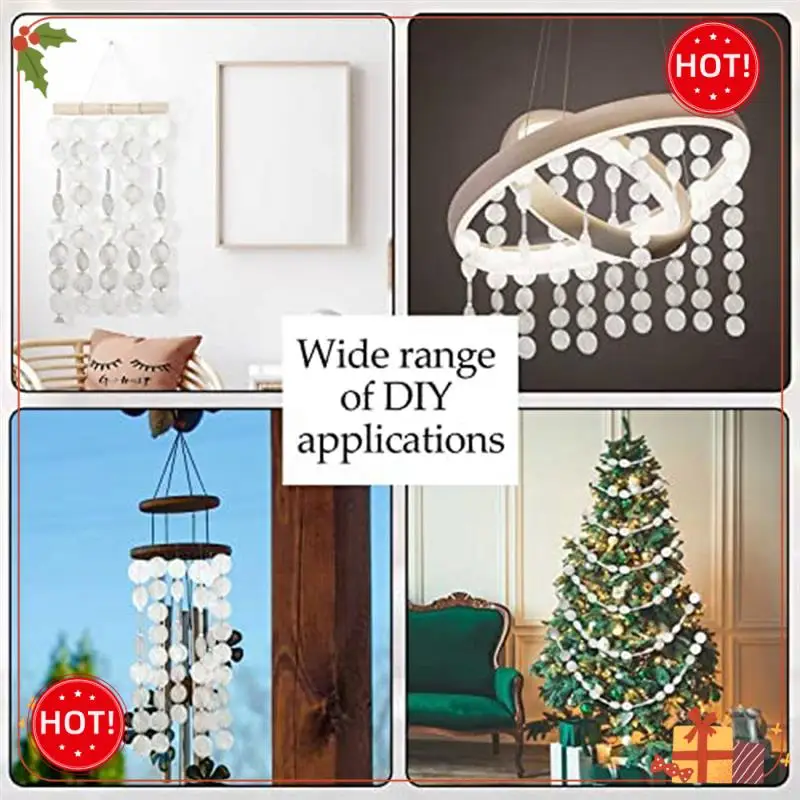 ABLE-100Pcs قذائف مستديرة قلادة شماعات 2 حفرة DIY بها بنفسك صنع المجوهرات قلادة جالبة للحظ هدية اكسسوارات الديكور 50 مللي متر